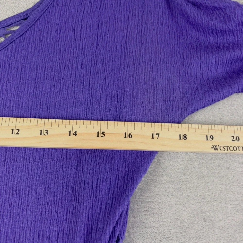 Free People M Purple Mini Dress Crochet Lace Cutout Boho Festival Cottage‎